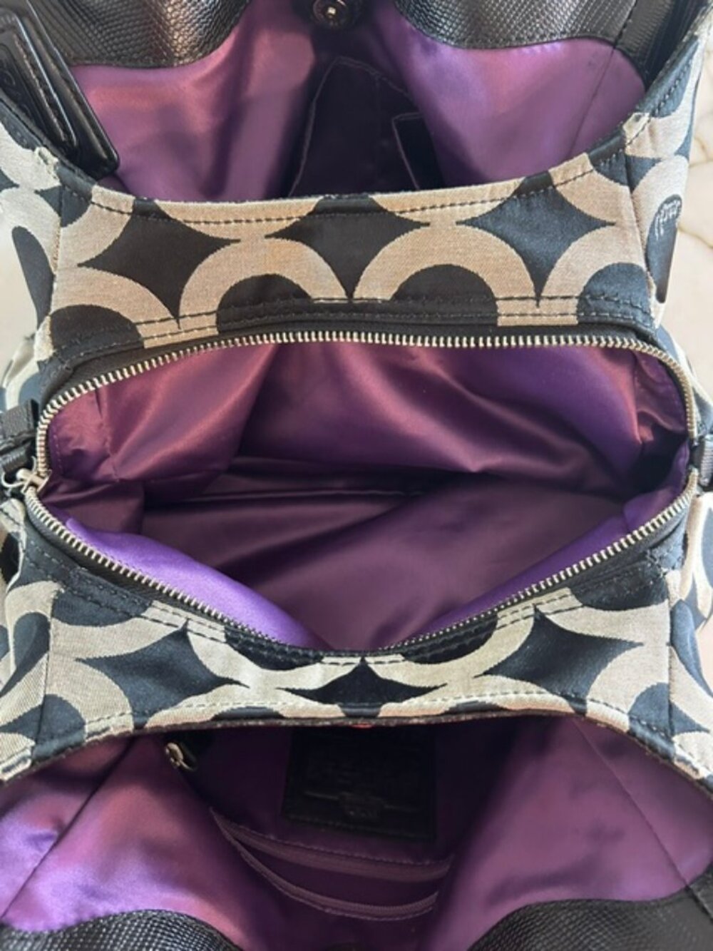 Vintage Coach Maggie Op Art Sateen Shoulder Bag style K1173-17689 - Picture 12 of 12